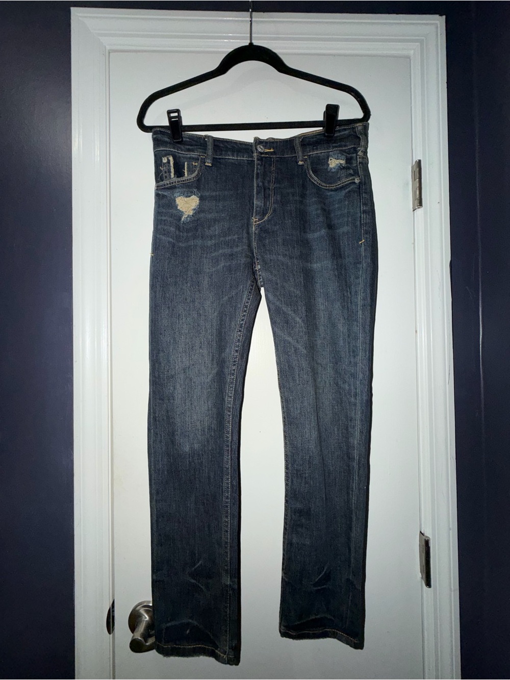 Pilcro Medium Wash Bootcut Jeans with Light Distressing